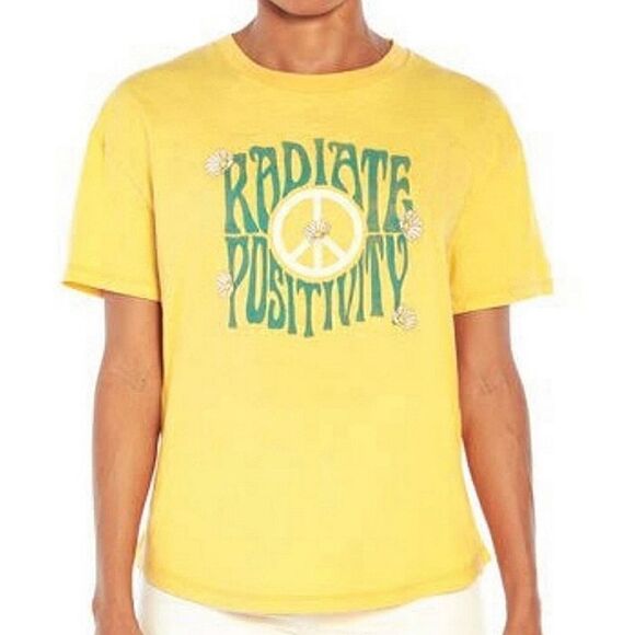 Wildfox Radiate Positivity T Shirt Peace Graphic Tee Top Short Sleeve Cotton XXL - Picture 1 of 14